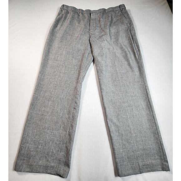 Adjust A Band Expandable Dress Pants Straight Leg Mens Size 44L Gray - Picture 3 of 10